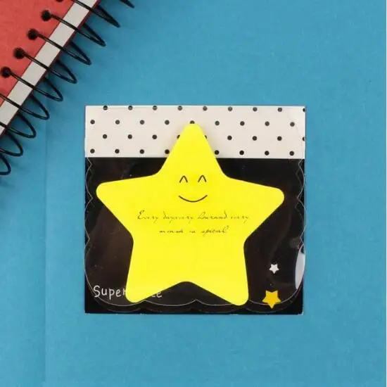 Yellow stars Детские Канцелярские принадлежности карамельный цвет Улыбка Удобная наклейка милый каваи сообщение Примечание N раз стикеры школьные принадлежности 3 шт - Цвет: Yellow stars