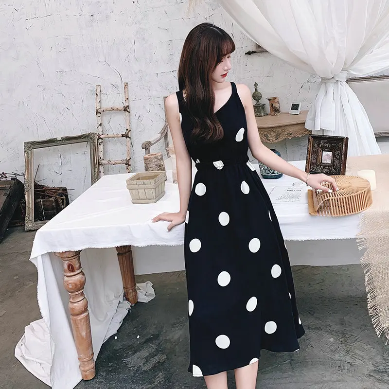 2019 женское платье без рукавов с v образным вырезом шифоновое летнее богемное