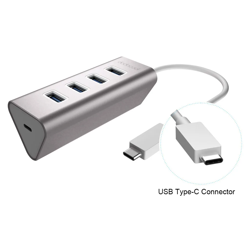 Алюминиевый адаптер dodocool с USB Type C папа на 4 порта 3 0 со стандартным женским портом