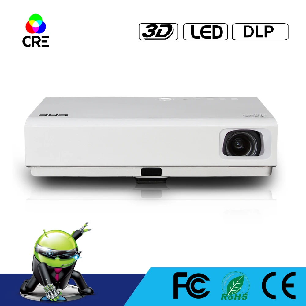 Горячая Распродажа CRE X3001 HD 1280*800p 3LED 3D WiFi портативный мобильный телефон проектор Встроенный Android 4,4 Поддержка bluetooth HDMI проектор