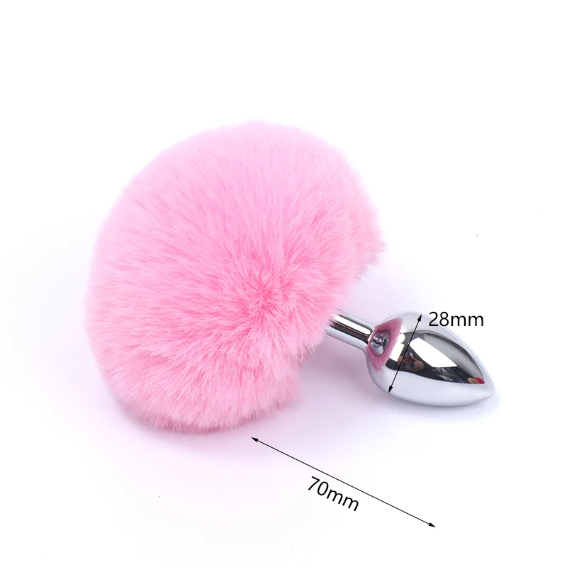 Массажные шарики с кроличьим хвостом Металлические анальные для косплея