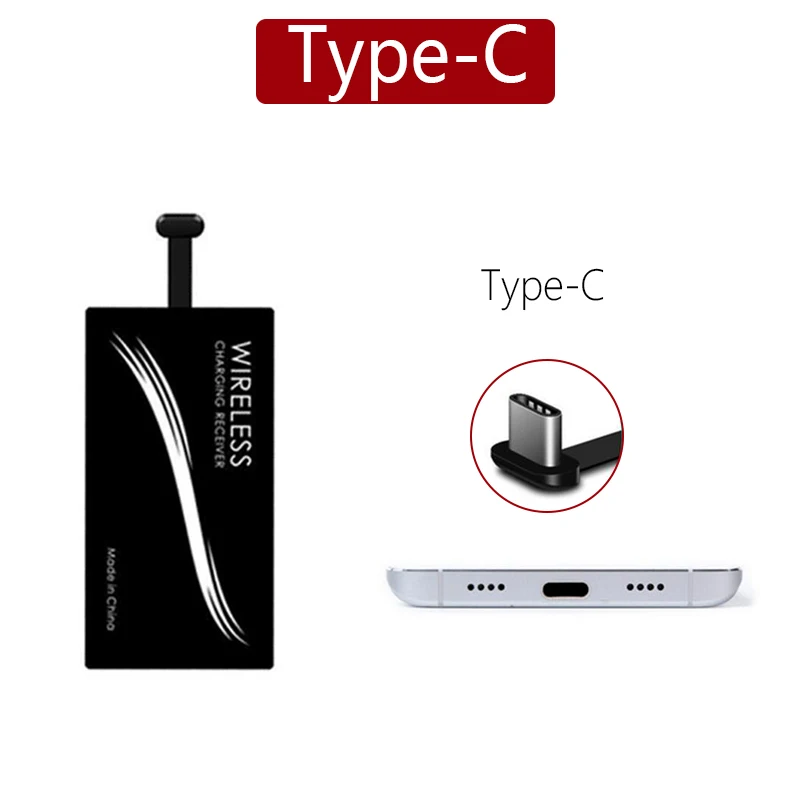 Type-C Qi Беспроводное зарядное устройство приемник для iPhone 6 7 6S Plus samsung Xiaomi Универсальный USB беспроводной ресивер зарядных устройств адаптер Micro type-C - Тип штекера: Type-C