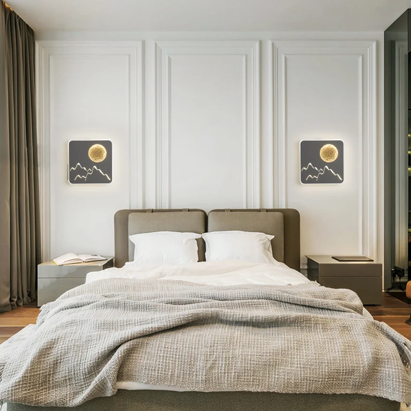 

simple creative wall lamps with white or black color for bedroom bedside decoration Nordic designer living room corridor