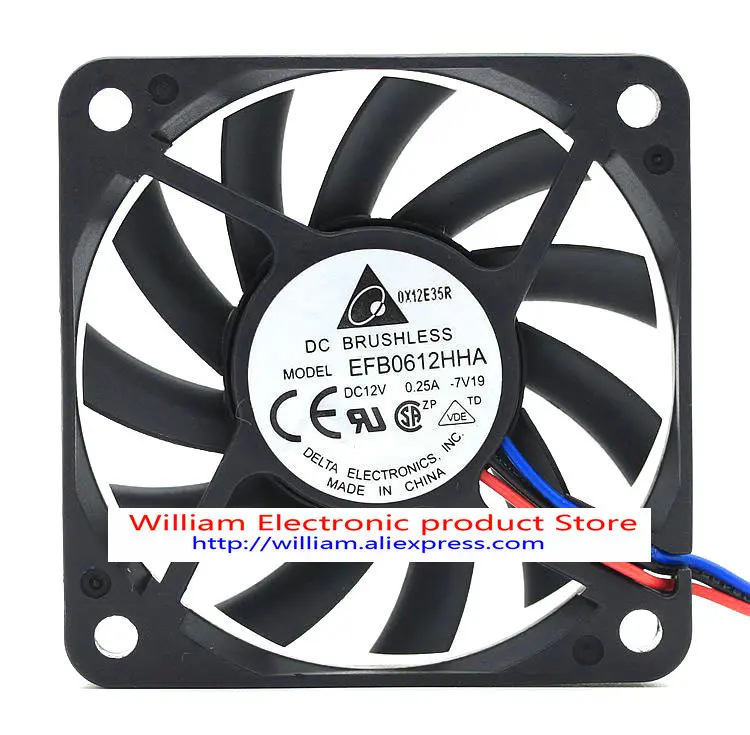 

New Origianl Delta EFB0612HHA 12V 0.25A 6010 double ball winds of cooli ng fan