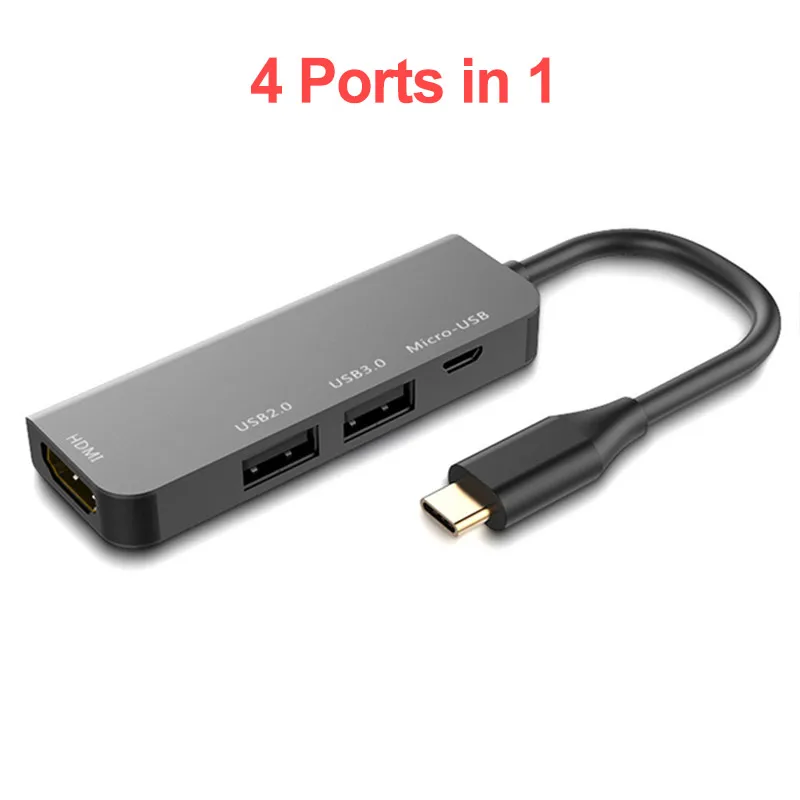 6 In 1 Type C Adapter To HDMI USB2.0 3.0 Multi Function USB-C Converte to SD/TF Hub For Laptop Macbook Samsung Huawei - Цвет: As the show