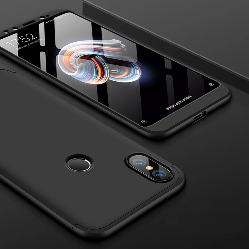 Чехол для Xiaomi Mi A2 Lite противоударный с полным покрытием из закаленного стекла |