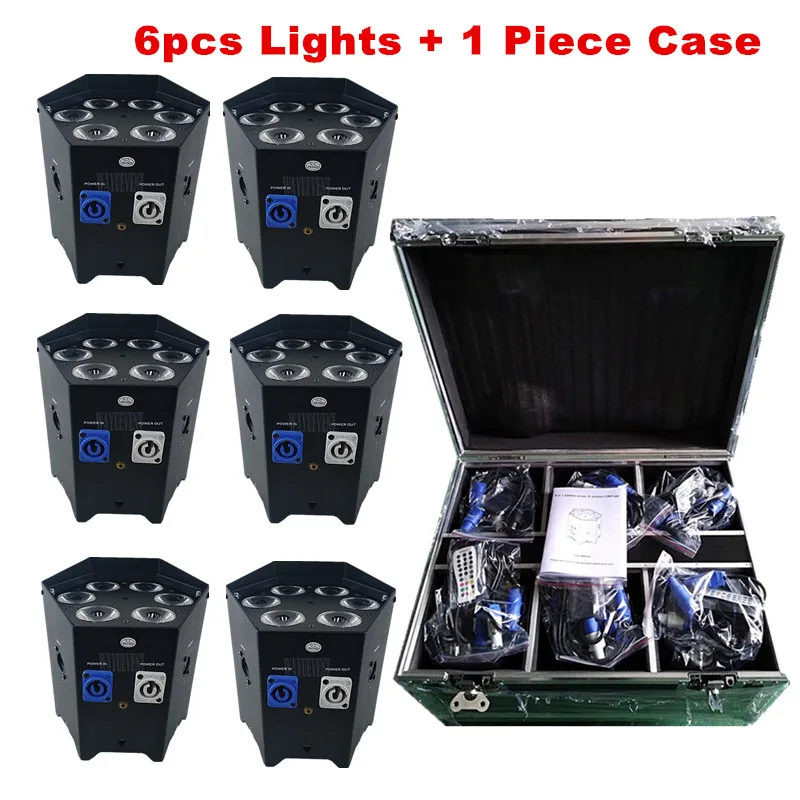 Бесплатная доставка ночной клуб freedom Lighting 6x18 Вт RGBWAUV 6в1 на батарейках сценические