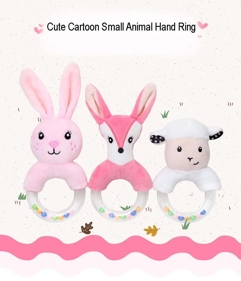 Детская плюшевая погремушка с кроликом из мультфильма милый кролик кольцо