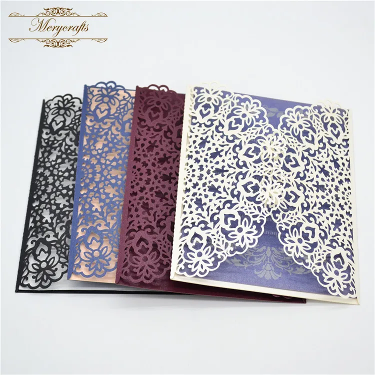 

Flowers style laser cut invitations from laser to wedding