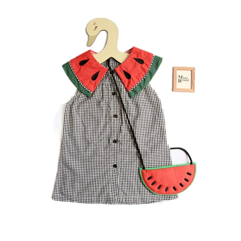 Cute Toddler Infant Newborn Baby Girls Watermalons Princess Wedding Sleeveless Summer Party Casual Dress