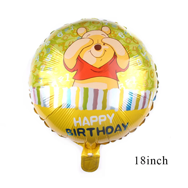 Balloon F x 1 Вечерние одноразовые столовые приборы с Винни-пухом, бумажный стаканчик, тарелка, шапочка, Детские воздушные шары для вечеринки на день рождения, AH21 - Цвет: Balloon F x 1