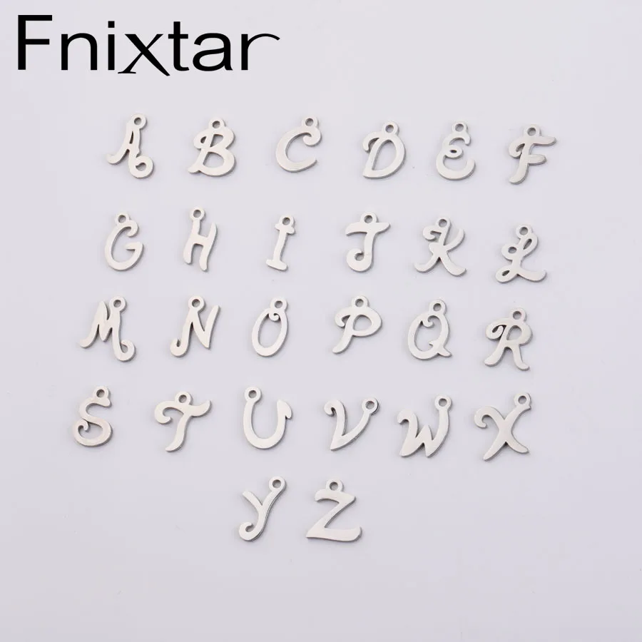 Fnixtar зеркальная полировка никогда не выцветает A Z из нержавеющей стали инициалы