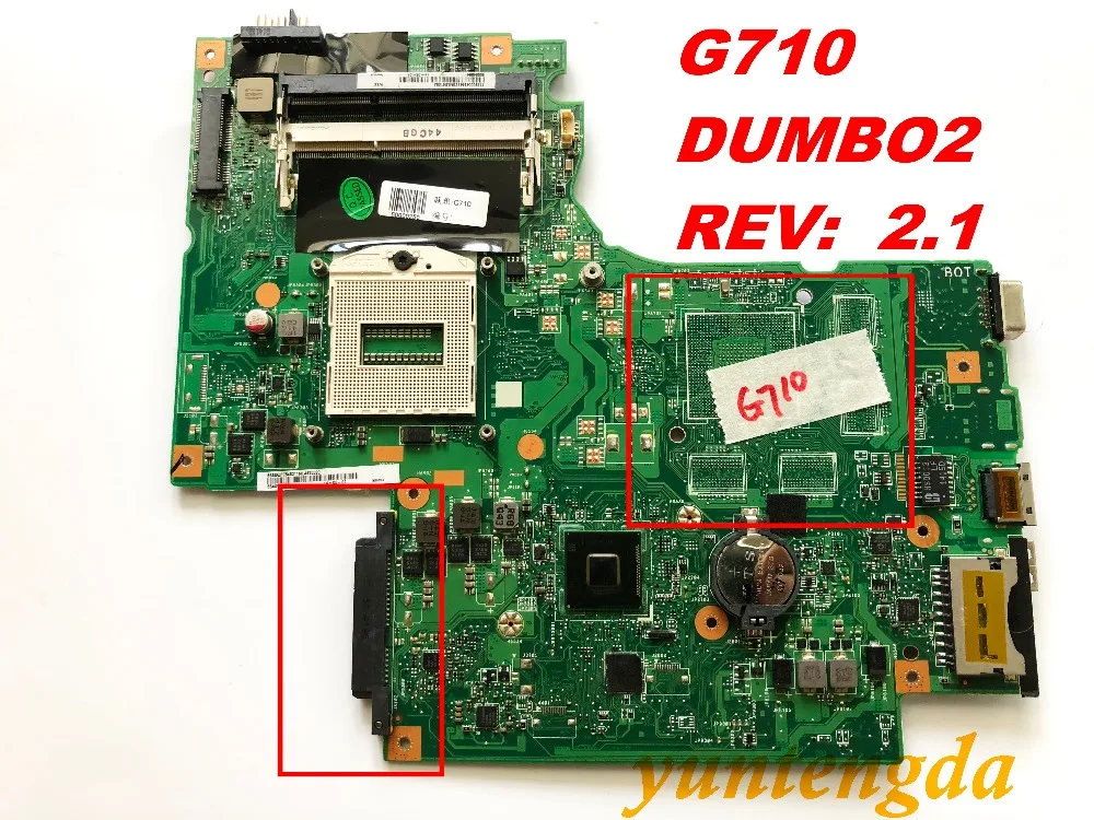 Original for Lenovo G710 motherboard  DUMBO2 MAIN  BOARD  REV:  2.1 tested good free shipping connectors