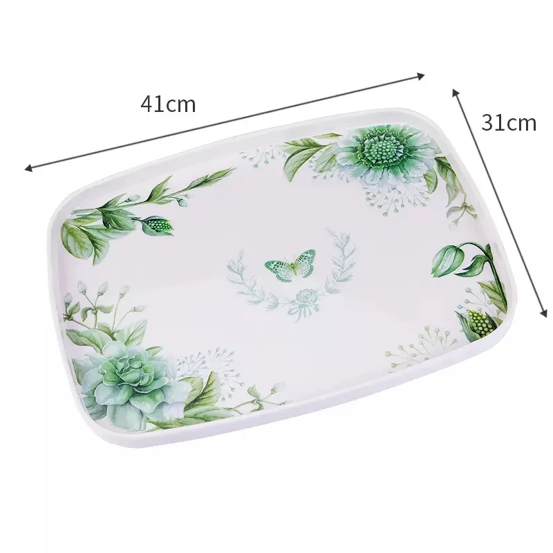 Large Green Пластиковый поднос для ресторана, поднос для чая/кофе/воды, поднос для хранения тарелок для дома/ресторана/бара - Цвет: Large Green