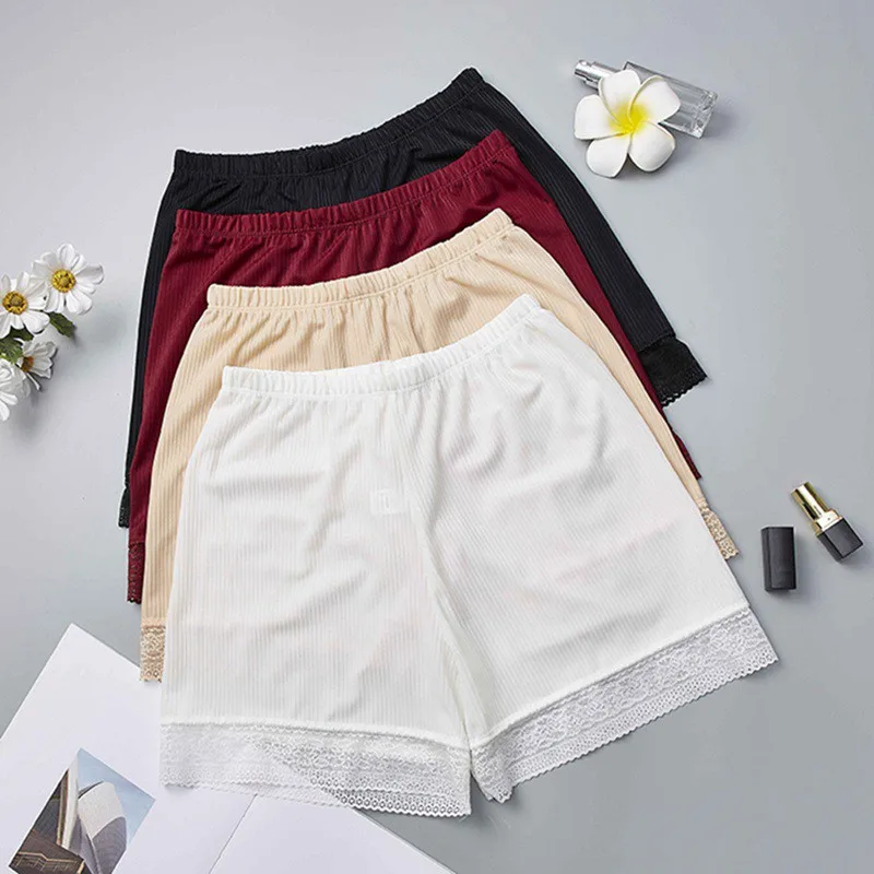 Женские короткие штаны из спандекса Удобные однотонные Нескользящие трусики 4