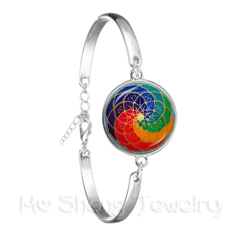 2018 классический Мандала Лотос ювелирный браслет для ногтей хна Ом Символ Zen