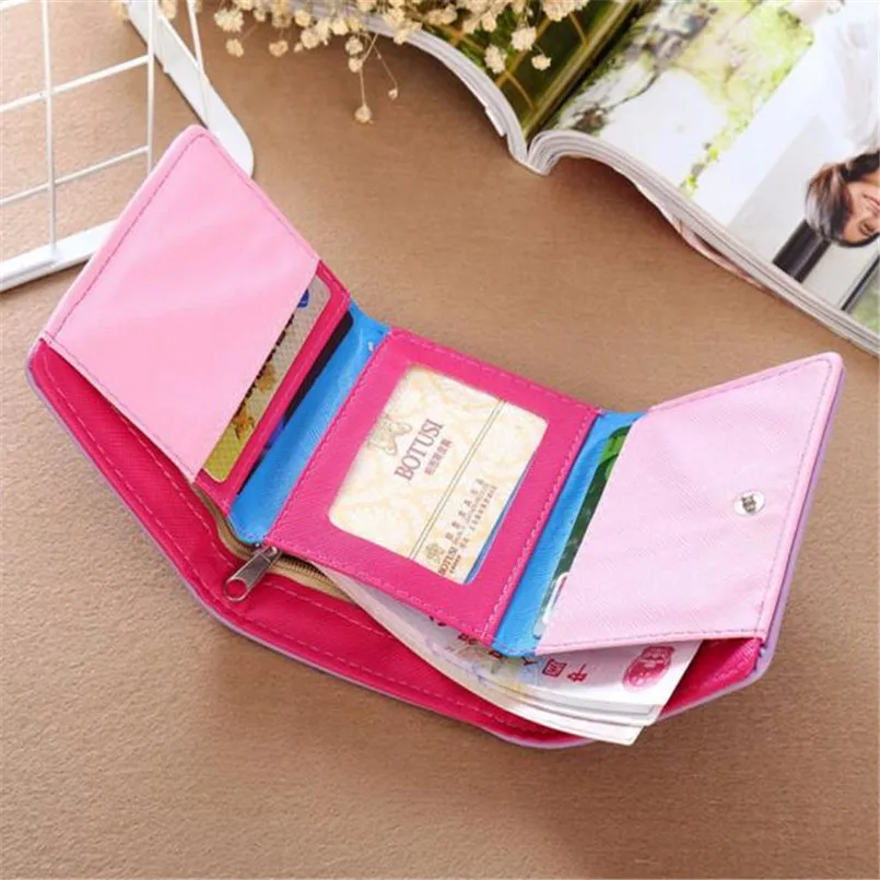 Женский кошелек с кошкой WINWIN короткий милым принтом кошки отделением для карт #