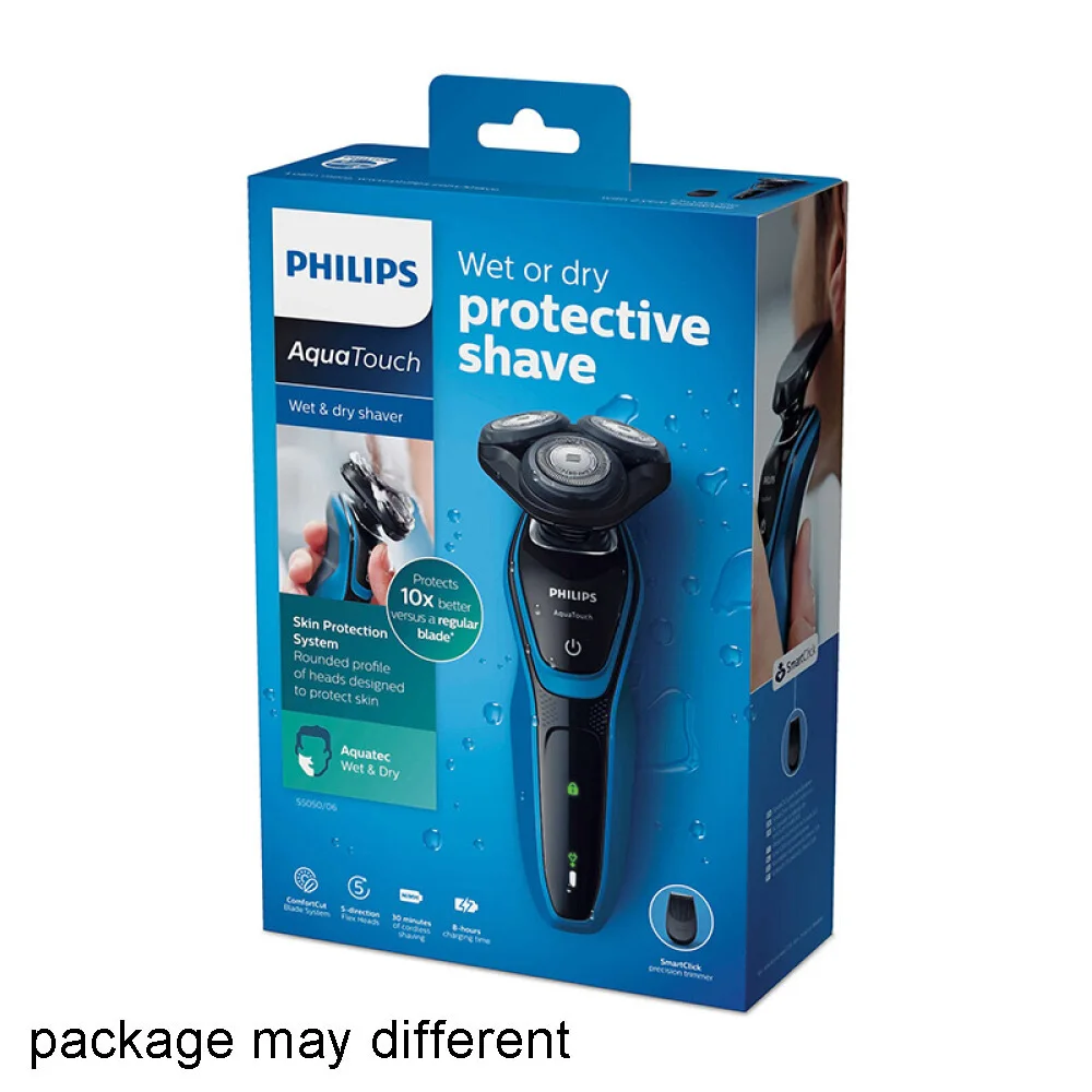 Philips AquaTouch для сухой и влажной уборки электробритва S5050 поворотный 3 головы Для