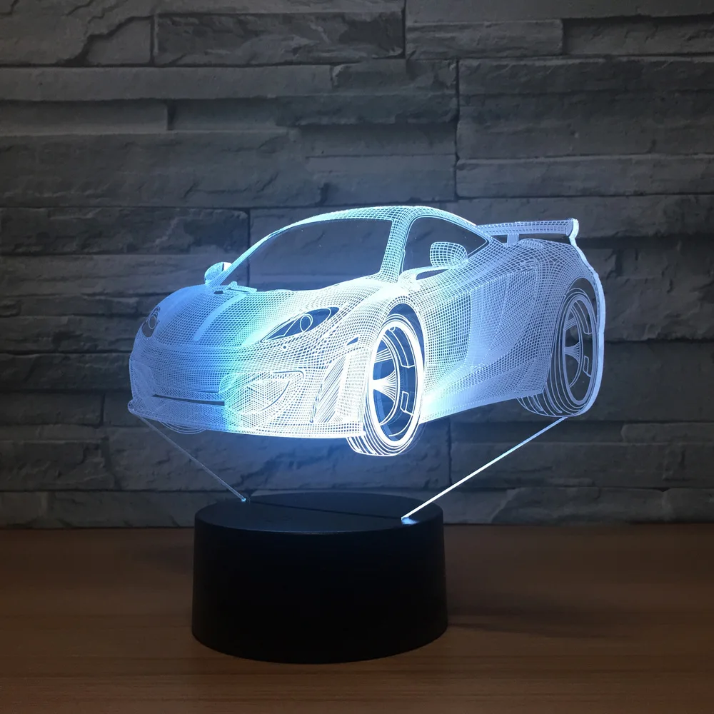 Внешняя торговля Новый автомобиль 3d фигурка ночник градиент из семи цветов