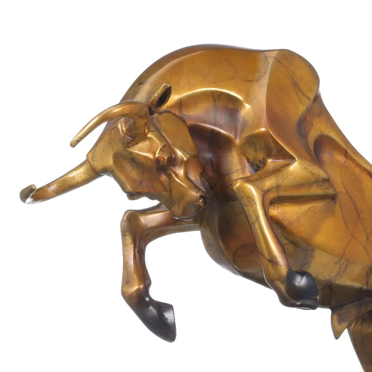 Tooarts бычья бронзовая скульптура неостанавливаемый крупный рогатого скота ручной