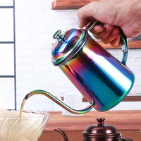 stainless steel coffee drip kettle frothing jug coffee pot gooseneck spout kettle high quantity coffee tea tools 650ml