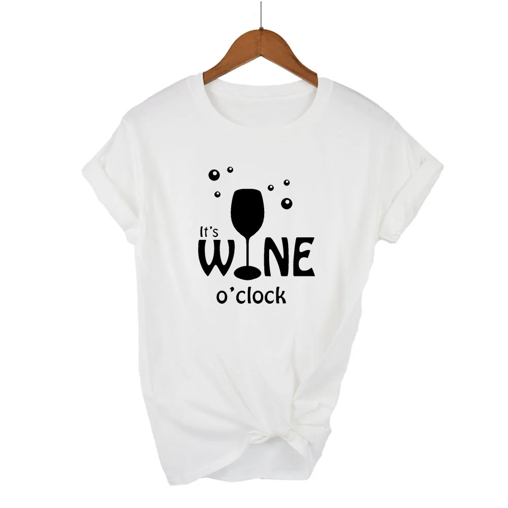Женские топы с надписью It WINE hours повседневные хлопковые хипстерские Забавные
