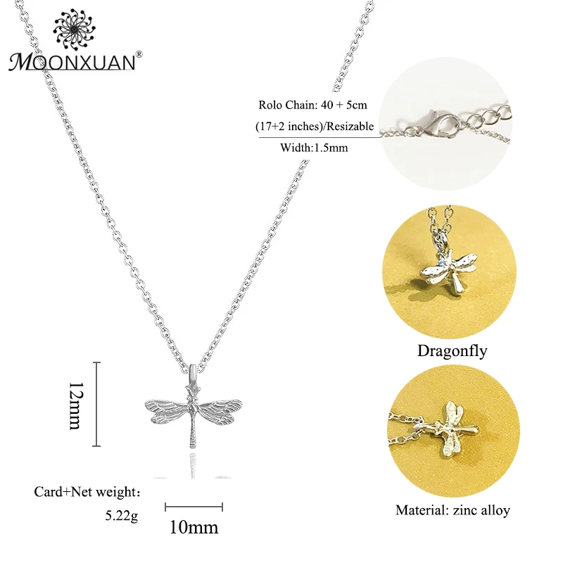 Чокер со стрекозой Женский массивное серебряное ожерелье с цепочкой колье