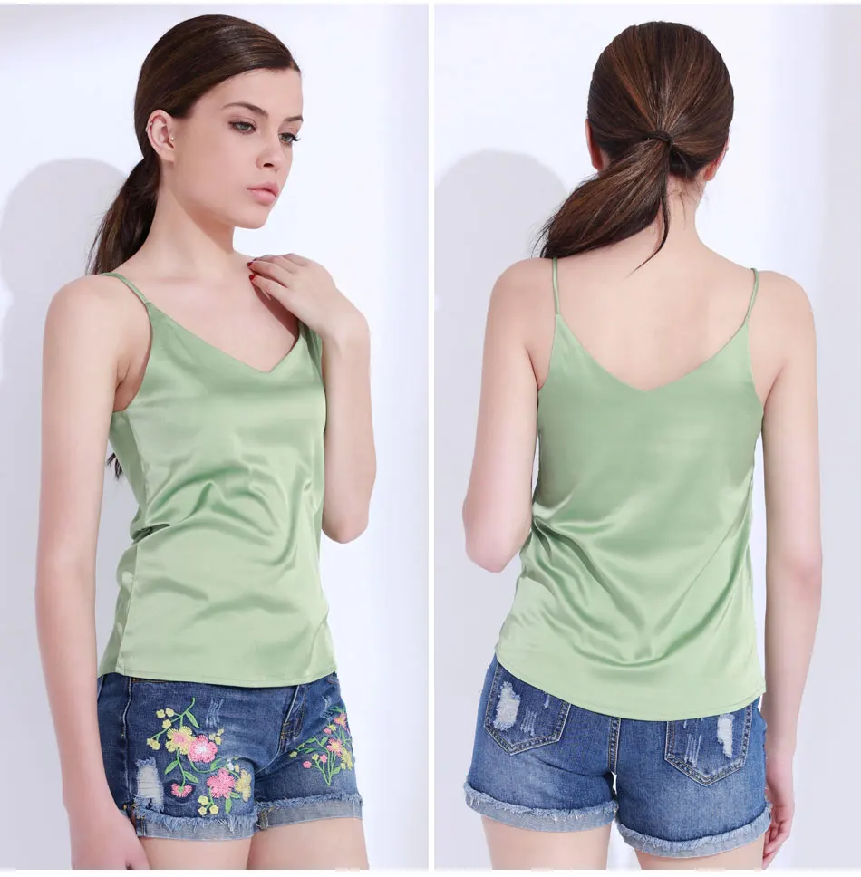 Шелковый топ Женщины Tank Top бретели бак летние свободные топы короткий топ без рукавов Шелковый топ женщин эластичные Camiseta Tirantes Mujer GAREMAY боди для женщин