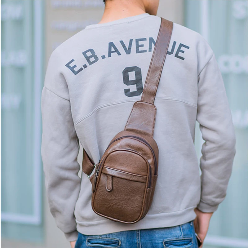 Деловые кожаные нагрудные сумки SNAP Tour 2019 модные маленькие мужские через плечо