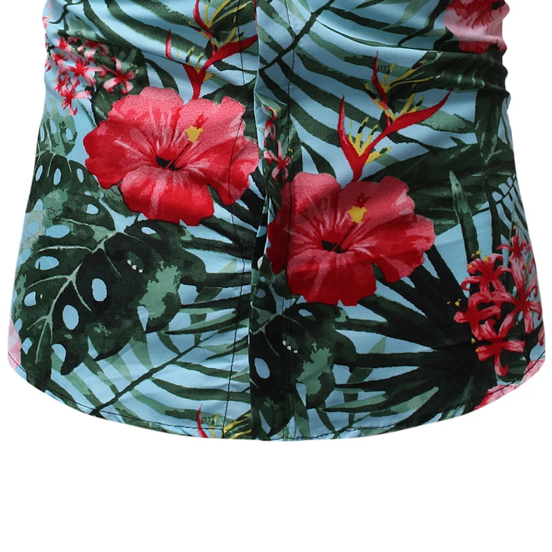 Модная мужская рубашка на пуговицах с цветочным принтом 2019 летняя приталенная