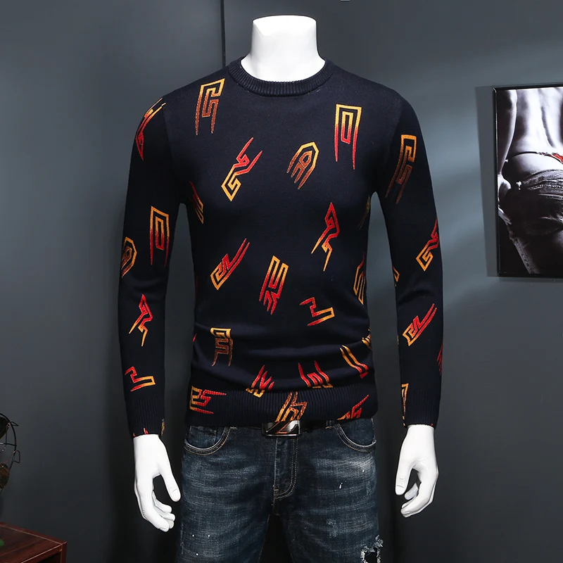 Зима 2016 новый стиль мужская одежда Толстый модный мужской свитер с круглым