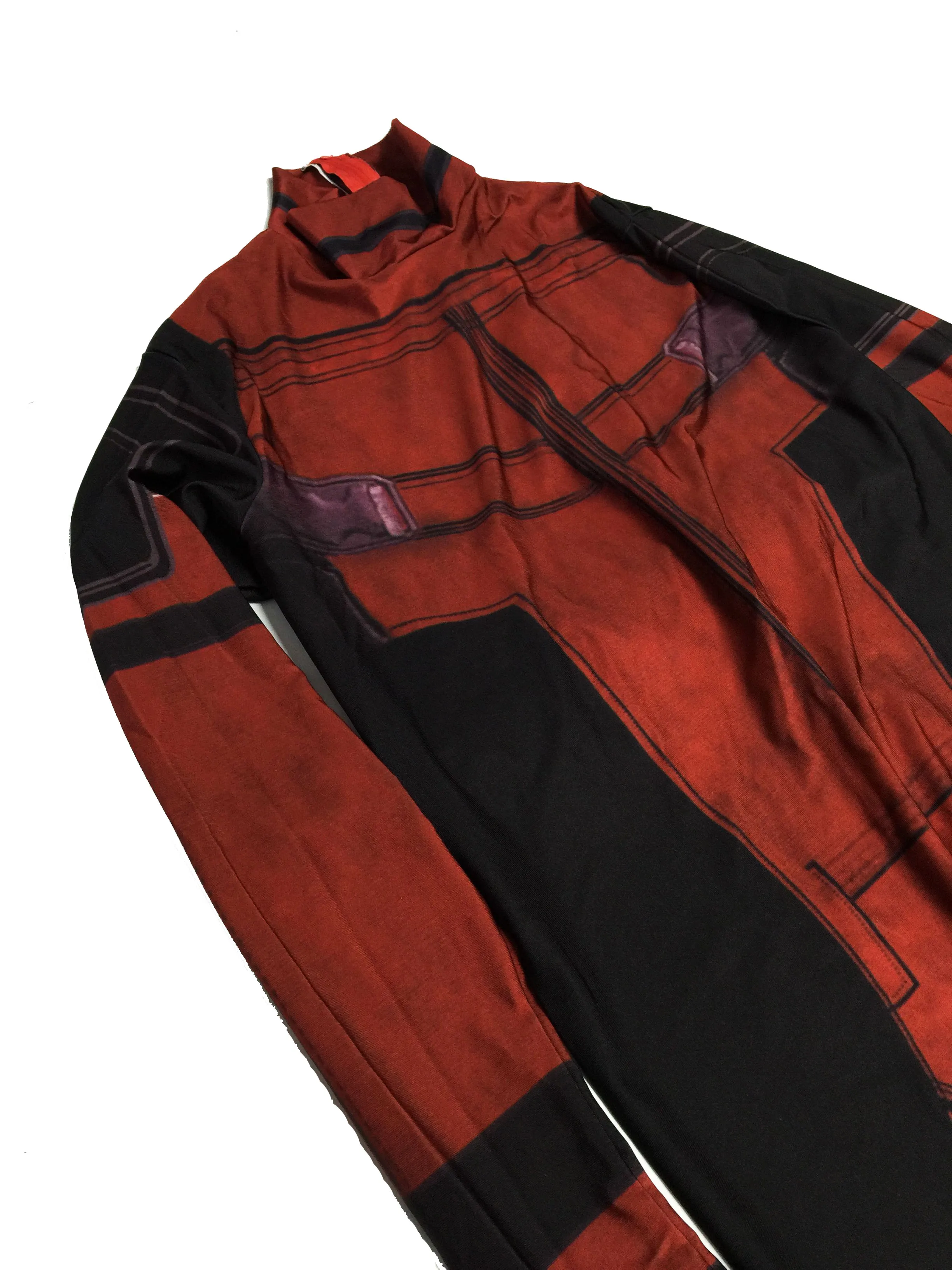 Костюмы Дэдпул Маска Для Взрослых Красный полный тело и черный косплей костюм