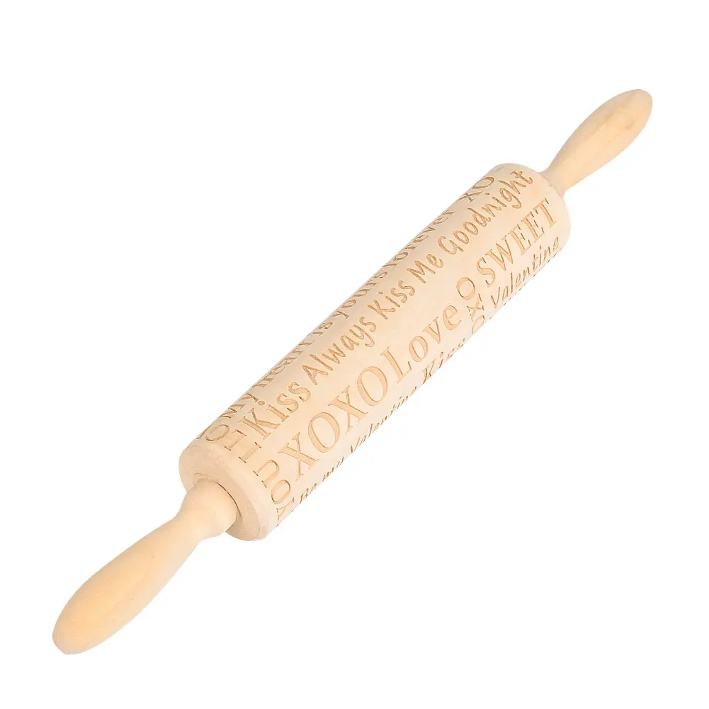 Деревянные Скалки с тиснением в виде РОЗОВОГО СЕРДЦА бисквит печенье Форма для