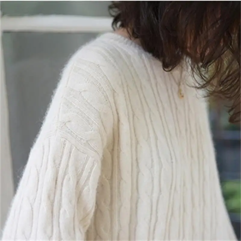 Gejas Ainyu 2020Autumn Winter The New Women's sweater Round neck Loose Cashmere women pullover knitting | Женская одежда