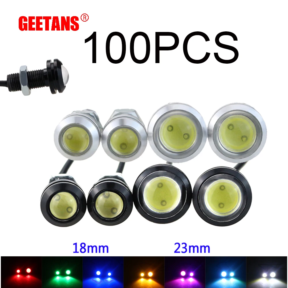 GEETANS 100 шт. 18 23 мм черный/Щепка Led дневные ходовые огни светильник источник заднего