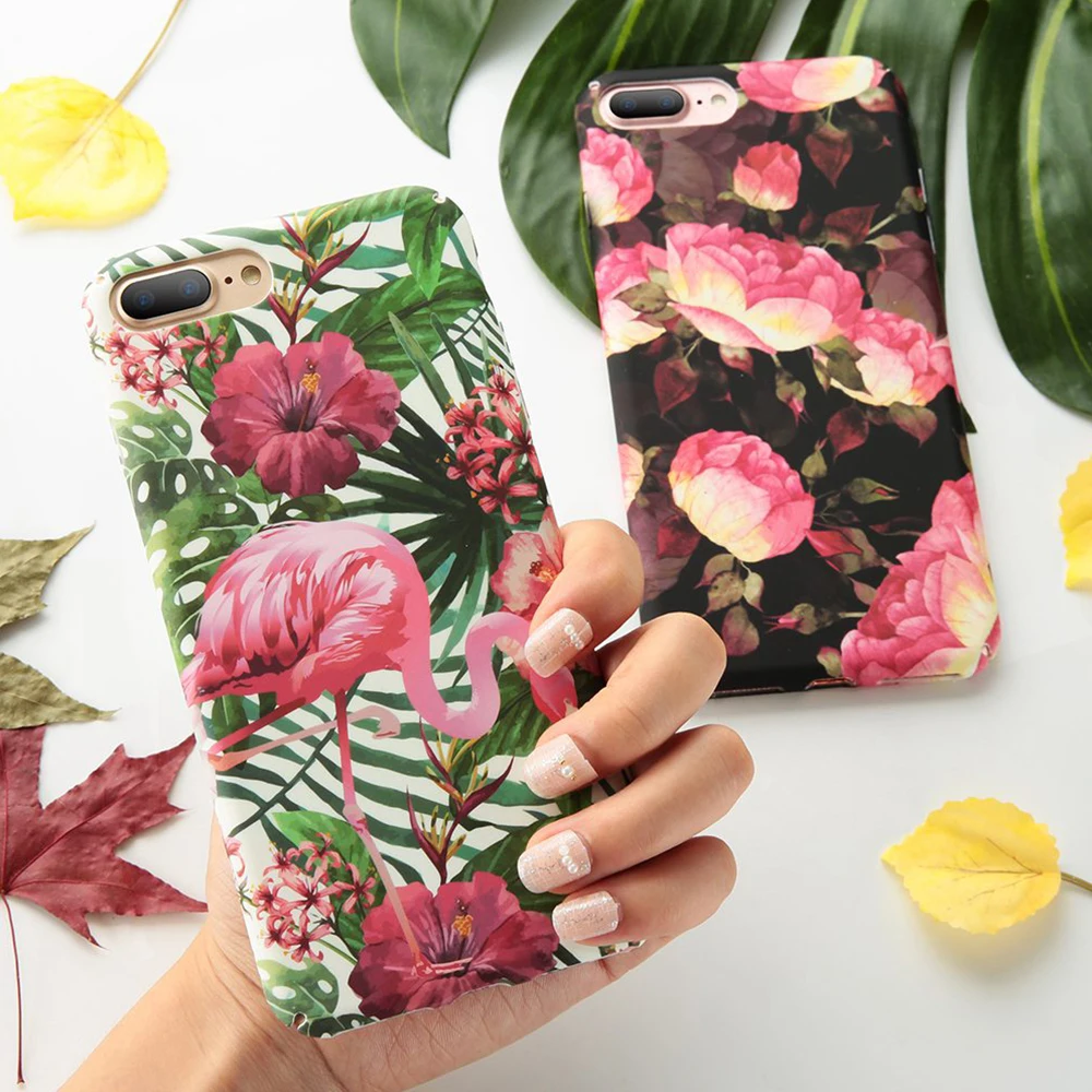 KISSCASE чехол для телефона айфон 7 8 Plus Мода листьев жесткий защитный на Xs MAX XR XS 6 6s