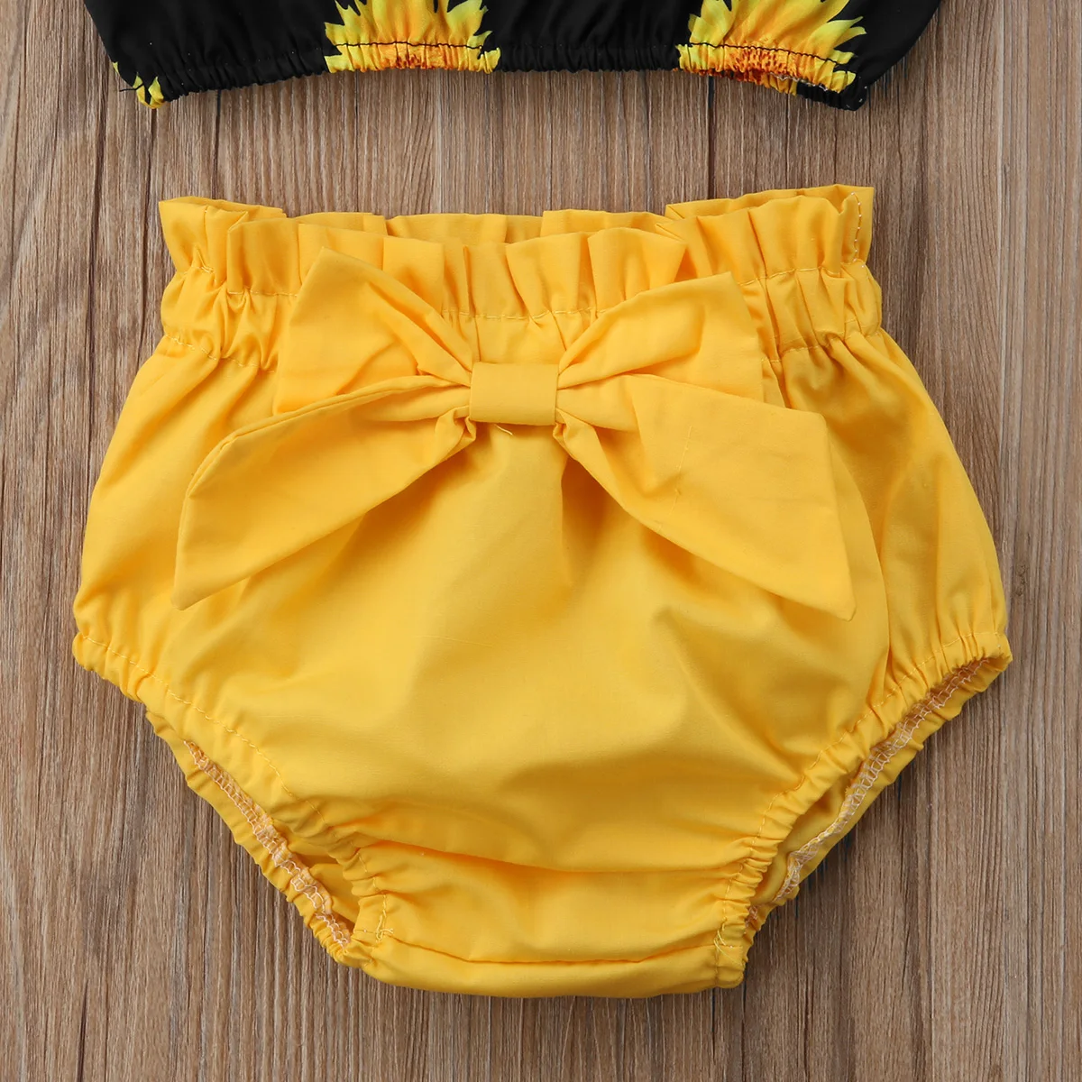 Топы с подсолнухами для девочек шорты длинными рукавами комплект повседневной