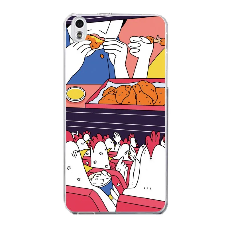 Dinasour Soft Clear TPU Phone Case For HTC D820 M8 M9 A9 Chicken Printed Lemon Fundas Cactus Coque Silicone Cover Free Shipping | Мобильные