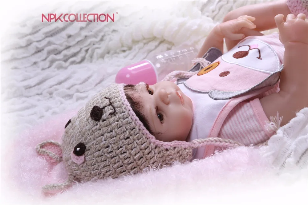 NPK Boneca Reborn розовая собака полностью силиконовая виниловая кукла bdoy Reborn Baby Doll игрушки Реалистичные для детей на день рождения Рождественский подарок игрушка для ванны водонепроницаемая