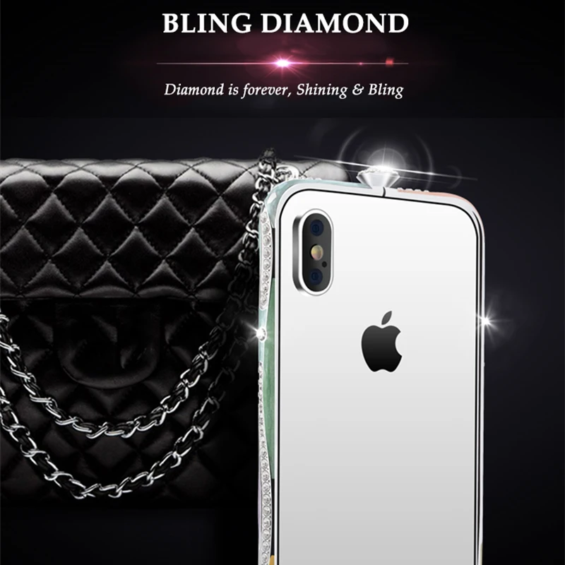 Блестящие стразы бампер чехол для iPhone 11 XS Max XR X 8 7 6 S Plus чехол s диаманта Bling «любящее сердце» с декоративной металлической пряжкой и Алюминий рамка
