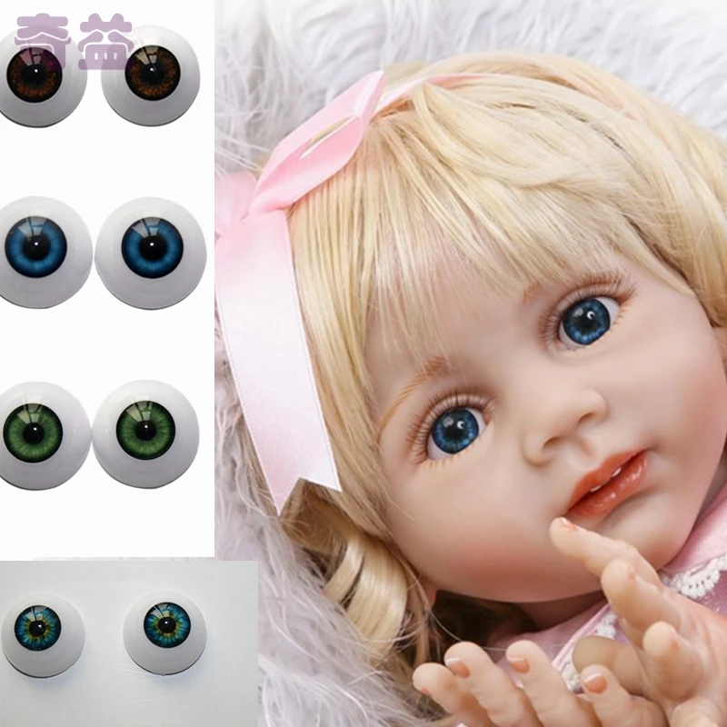 

1 Pair Reborn Supplies Baby Doll Eyes 24mm Acrylic Eyeball Fit For 28" Dolls DIY Accessories KYY8411
