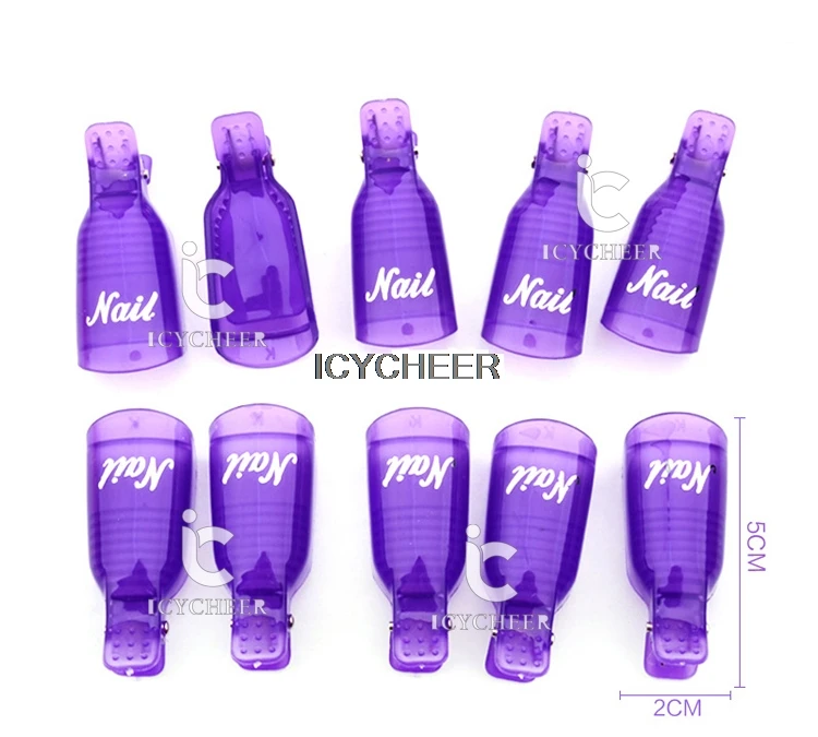 ICYCHEER 10 шт. дизайн ногтей тоэнил замочить от клип крышка УФ гель зажим для покрытия лаком/удаления обертывания инструменты
