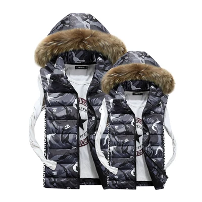 Gray UNIVOS KUNI,, мужской теплый Приталенный жилет, Осень-зима, Повседневный, с карманами, без рукавов, повседневные пальто, для пары, большой размер 4XL, Q6018 - Цвет: Gray