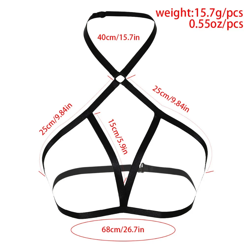 Gothic Sexy Hollow Out Elastic Bandage Bra Necklace Choker Body Chain Harness Belt Waist chains For Women Punk Nightclub Jewelry |