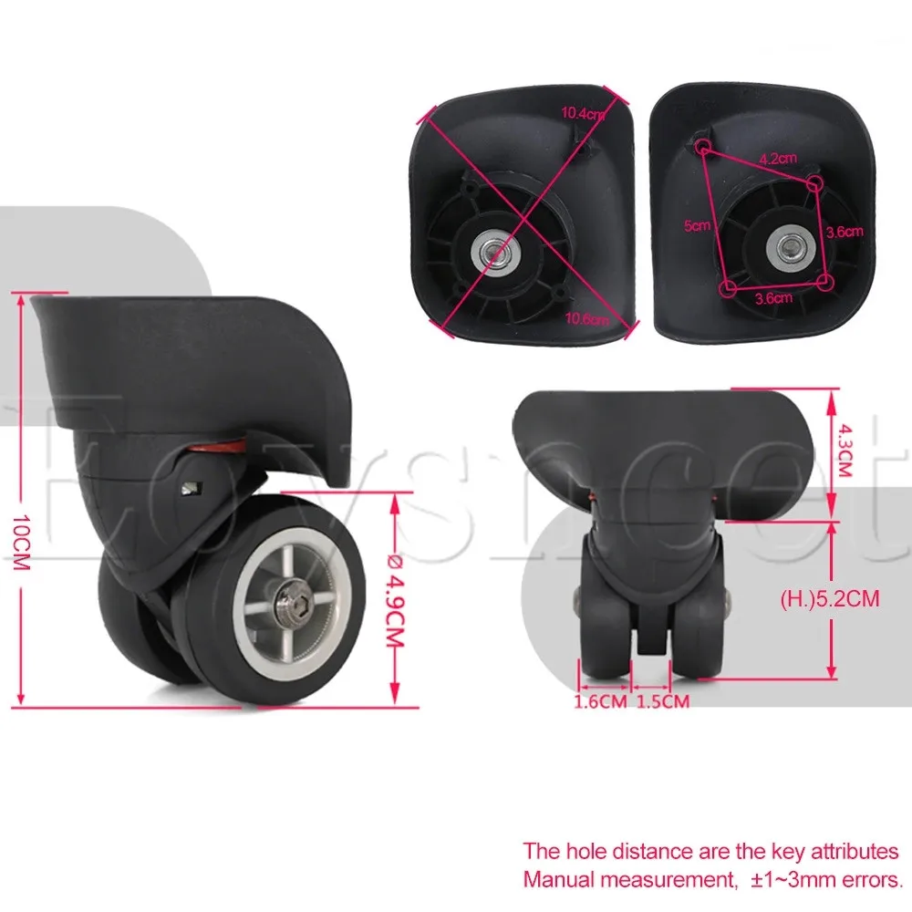 2 шт черный пластик DIY багажное Поворотное Колесо 10x10.6cmx4.9cm|swivel wheel|wheel swivelwheels wheel |