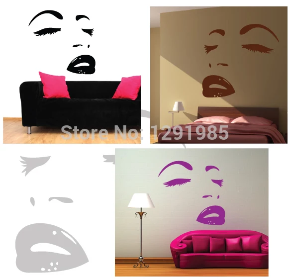 Бесплатная доставка DIY красивая вишневая коул глаза лица и губы настенные