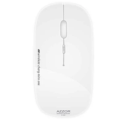Белый AZZOR перезаряжаемые Bluetooth 3,0 беспроводной бесшумный Mute мышь ультра тонкий 2400 точек на дюйм мыши Компьютерные для Android планшеты Apple тетрадь PC - Цвет: Белый