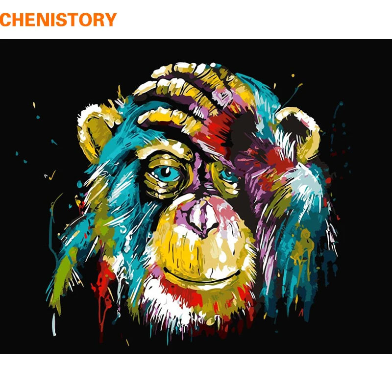 CHENISTORY Animals DIY Painting By Numebrs Kits Acrylic Paint On Canvas Numbers Home Wall Art Picture Unique Gift 40x50 | Дом и сад