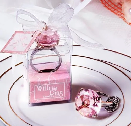 

10 pcs Diamond ring shape keychain Key accessories home party Favors Wedding Gifts For Guests wedding souvenirs