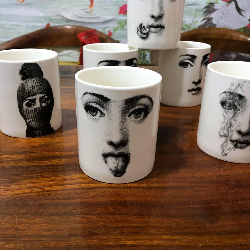 Подсвечник Fornasetti, банка для свечей Lina, банка для хранения лица, керамическая банка для украшения дома, контейнер для ручек, держатель для ручек Fornasetti, банка